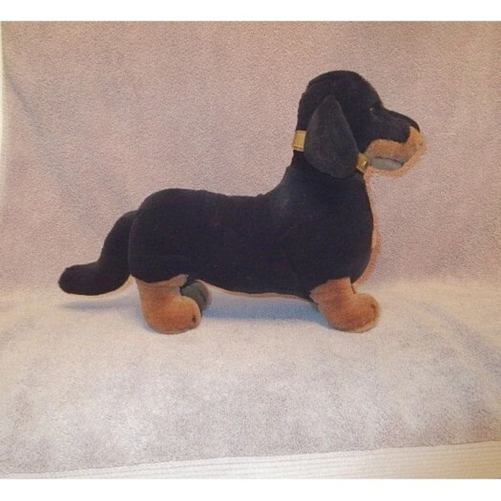 Vtg Ganz Dachshund Dog Plush Stuffed Animal Wiener Sausage Doxie Badger 18